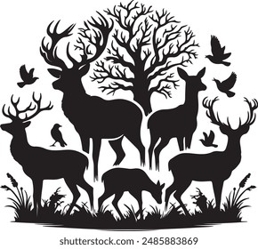 A graceful deer, with soft eyes and nimble steps, embodies woodland tranquility and natural elegance, perfect for wildlife admirers and serene countryside explorers. 