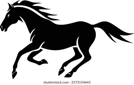 Graceful Designs of Horse Silhouettes in Motion
