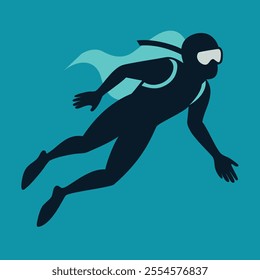 Graceful Diving Silhouette Vector. Capturing the Elegance and Precision of Aquatic Sports in Stunning Design