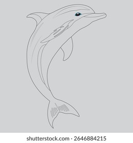 Graceful dolphin leaps above shimmering blue ocean waters, embodying freedom and the wonder of the open sea.