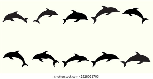 A Graceful Dolphin Silhouette Design