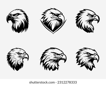 Graceful eagle logo design illustration symbolizing elegance and precision. Suitable for luxury, fashion, and wildlife conservation brands. Timeless and sophisticated.