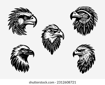 Graceful eagle logo design illustration symbolizing elegance and precision. Suitable for luxury, fashion, and wildlife conservation brands. Timeless and sophisticated.