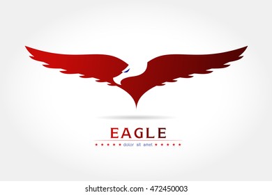 Graceful eagle silhouette logo on white background Vector illustration