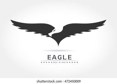 Graceful eagle silhouette logo on white background Vector illustration