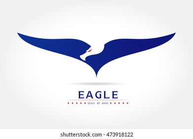 Graceful eagle silhouette logo on white background Vector illustration