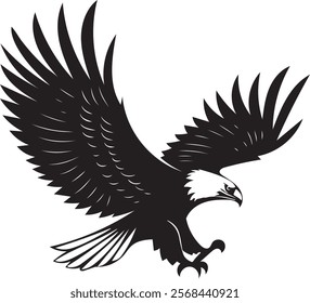 Graceful Eagle silhouette vector art illustration