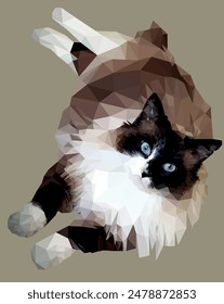 Graceful Elegance: Polygonal Art of a Cat