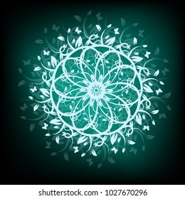 Graceful elegant abstraction with leaves. Vector