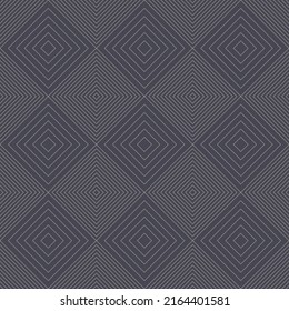 Graceful Elegant Classic Rhombus Grid Geometric Linear Seamless Pattern Vector Abstract Background. Posh Severe Geometry Thin Lines Checkered Square Repetitive Grey Wallpaper. Vintage Lattice Ornament