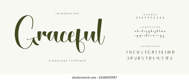 Elegante y elegante fuente de caligrafía moderna para Diseños elegantes