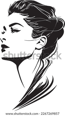 Graceful and elegant, this stunning illustration captures the timeless beauty of a woman