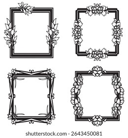 Graceful and Elegant Vintage Decorative Floral Border Vector Collection

