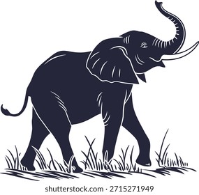 Elefante gracioso na selva