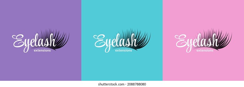 Graceful eyelash extension logo.  Ilustración vectorial.