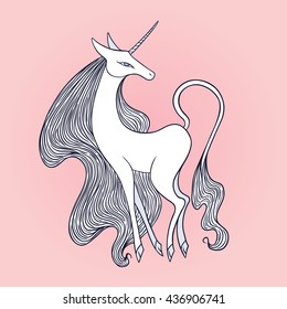 Graceful Female Unicorn Illustration