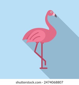 Graceful flamingo balancing on one leg