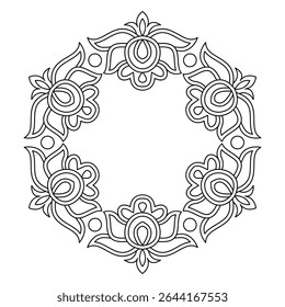 Graceful Floral Mandala for Relaxing Time coloring book page