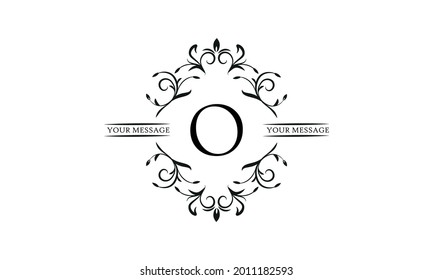 Graceful floral monogram for postcards, invitations, menus, labels. Graphic design of a page, business sign, boutique, cafe, hotel. Elegant logo with the letter O.