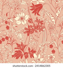 
graceful floral seamless pattern with bouquet