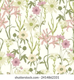 
graceful floral seamless pattern with bouquet