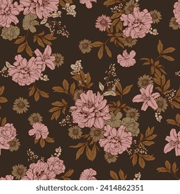 
graceful floral seamless pattern with bouquet