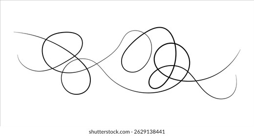 Graceful flowing swirl line ornament