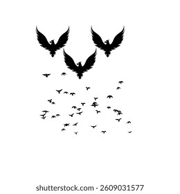 Graceful flying birds in motion across the sky, symbolizing freedom, peace, unity, migration, nature, and exploration.