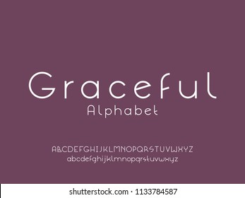 Graceful font. Vector alphabet letters. Typeface design. 
