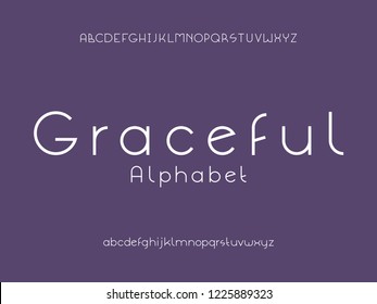 Graceful font. Vector alphabet letters and numbers. Typeface design. 