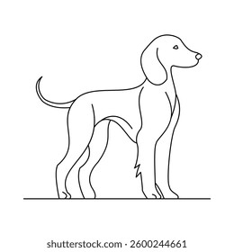 A Dog’s Graceful Form in Line Art Design.