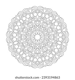 Graceful gestures mandalas Coloring book page design vector file