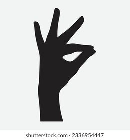 Graceful Gestures, Silhouettes of Women's Hands Demonstrating Picking Up and Holding Poses in Vector Art