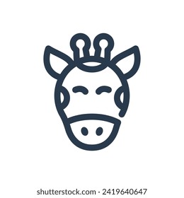 Graceful Giraffe Among Jungle Foliage Vector Icon Illustration