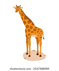 Graceful giraffe with a long neck and spotted pattern. African wildlife and the majestic biodiversity of the wilderness.