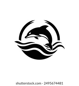 Graceful Glides Dolphin Vector Silhouette