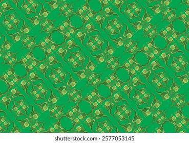 Graceful Green Ornament Pattern for a Luxurious Background