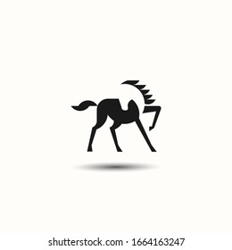 Graceful horse icon, vector illustration, design concept or logo