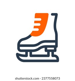 Graceful Ice Skating Winter Recreation Vector Icon Illustration