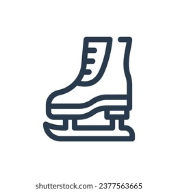 Graceful Ice Skating Winter Recreation Vector Icon Illustration