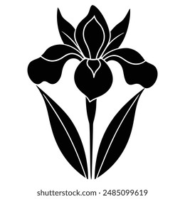 Graceful Iris Flower Silhouette Design