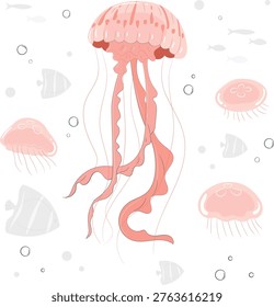 Graceful jellyfish drifting elegantly through the ocean’s gentle currents