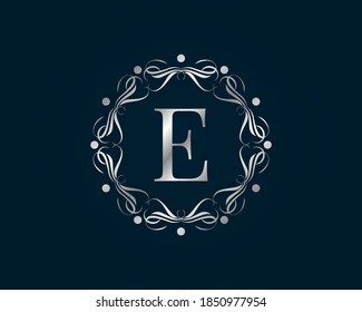 graceful letter E luxurious alphabet for bridal, wedding, beauty care logo, personal branding image, make up artist, or any other royal brand and company