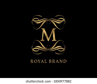 letra elegante M alfabeto lujoso para novias, bodas, logotipo de cuidado de belleza, imagen de marca personal, maquillaje artístico o cualquier otra marca y compañía real