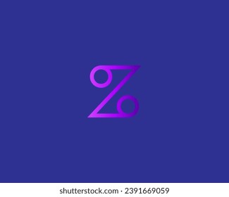 Graceful letter Z vector logotype. Creative percent sign. Elegant gradient letter icon logo. Alphabet symbol mark.