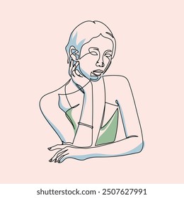Graceful Line Art Capturing Timeless Beauty with Minimalist Elegance
