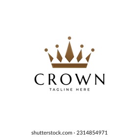 Graceful linear crown logo design template. Creative royal king queen symbol. Premium boutique, jewelry, wedding salon logotype design concept icon.