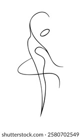 Graceful linear dancing woman logo.