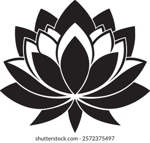 Graceful Lotus Silhouette for Yoga and Calm Designs.