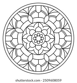 design de mandala gracioso para colorir livro, arte de parede, design de azulejos, arte de mandala no fundo branco
